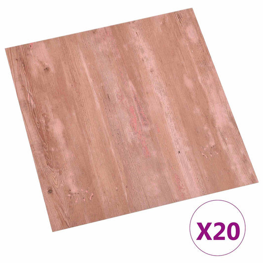 Samolepicí Podlahová Prkna 30,5 X 30,5 Cm 20 Pcs Pvc Červená