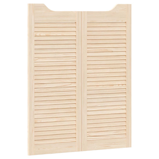 Kyvné Dveře 2 Pcs Přírodní Masivní Borovicové Dřevo