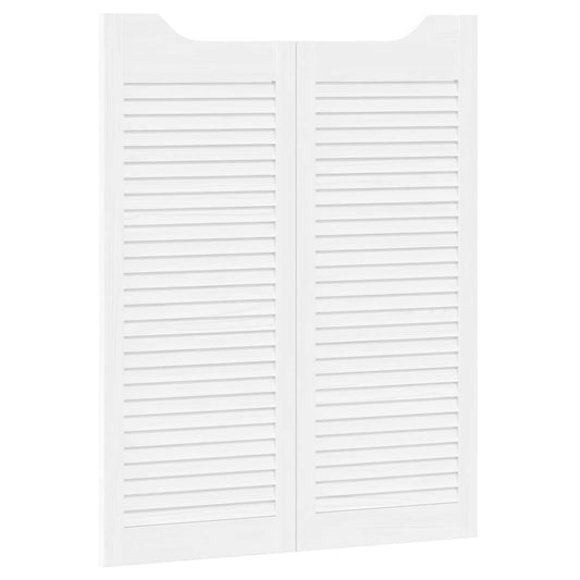 Kyvné Dveře 2 Pcs Bílá Masivní Borovicové Dřevo
