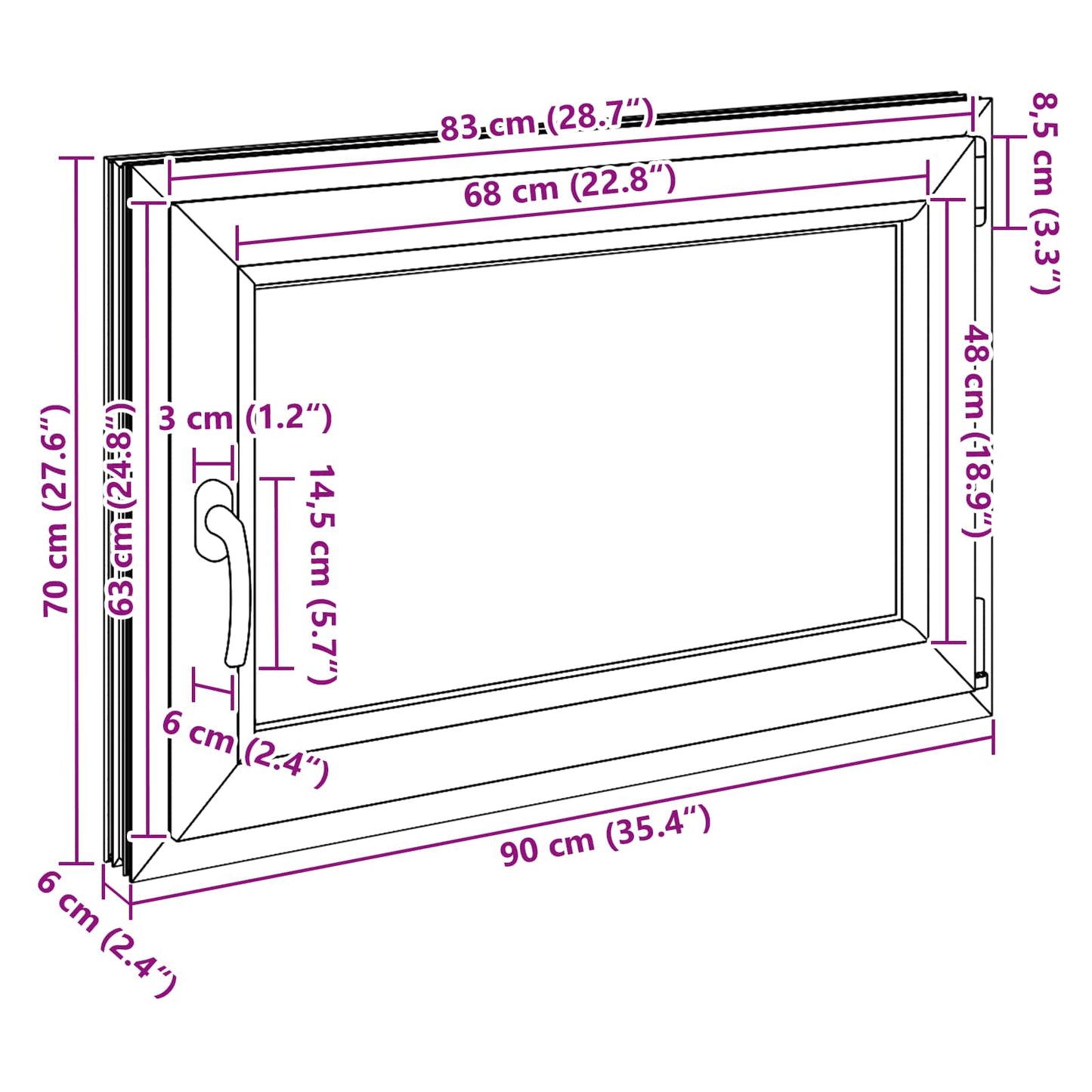 Okeno Do Suterénu Risor 90 X 70 Cm Pvc A Sklo Bílá