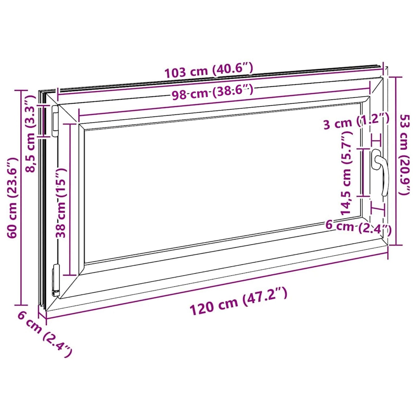 Okeno Do Suterénu Risor 120 X 60 Cm Pvc A Sklo Bílá