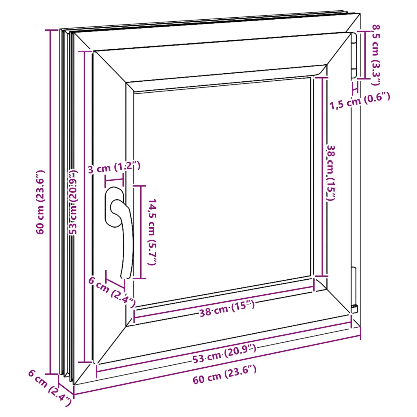 Okeno Do Suterénu Risor 60 X 60 Cm Pvc A Sklo Antracitová