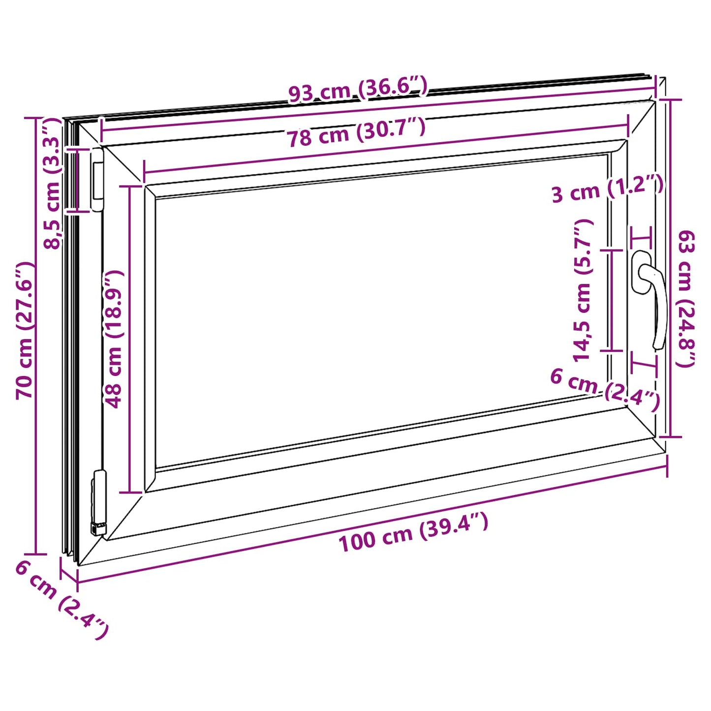 Okeno Do Suterénu Risor 100 X 70 Cm Pvc A Sklo Antracitová