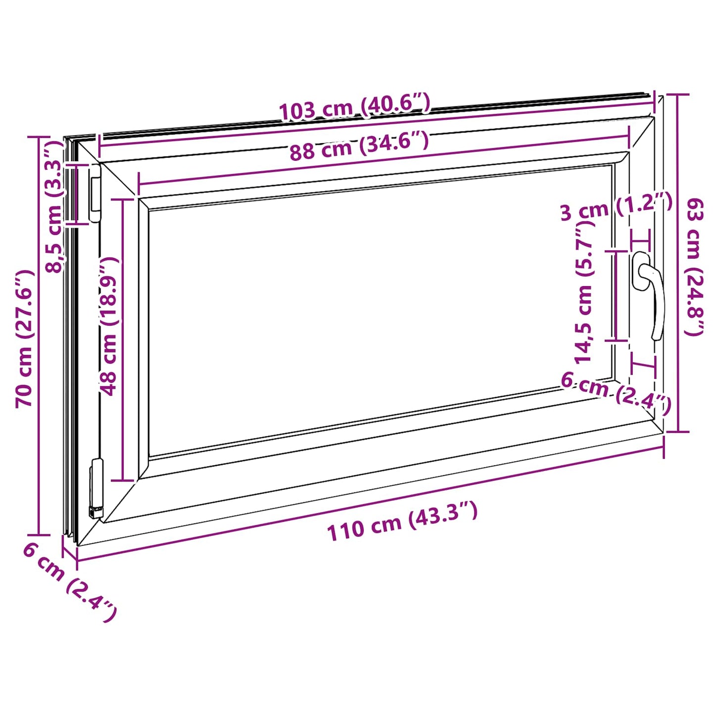 Okeno Do Suterénu Risor 110 X 70 Cm Pvc A Sklo Antracitová