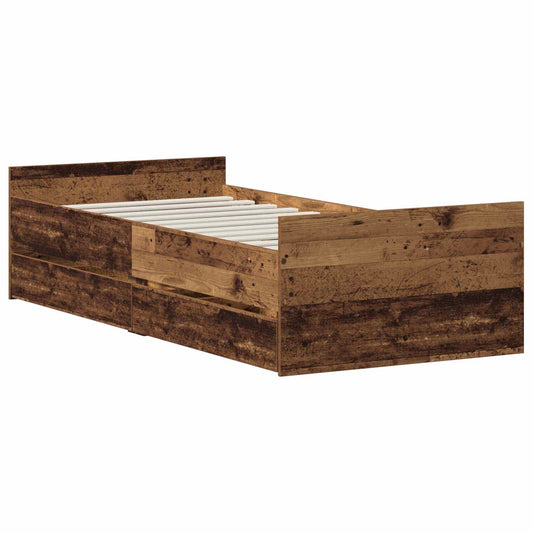 Rám Postele Staré Dřevo 90 X 200 Cm Kompozitní Dřevo