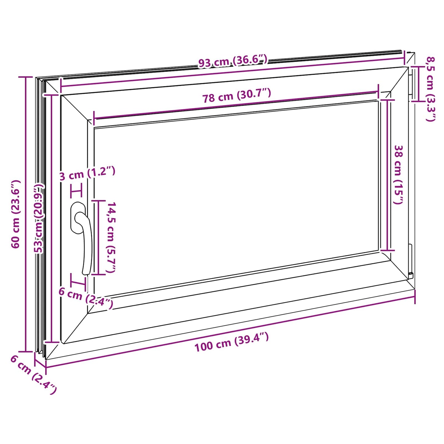 Okeno Do Suterénu Risor 100 X 60 Cm Pvc A Sklo Bílá