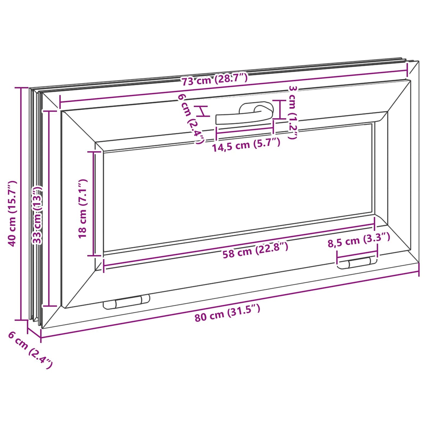 Okeno Do Suterénu Risor 80 X 40 Cm Pvc A Sklo Antracitová