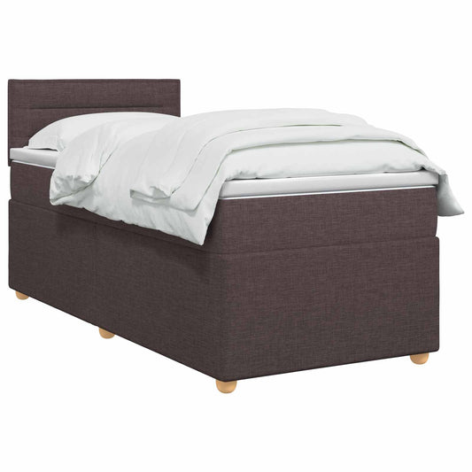 Postel Boxspring S Matrací Tmavě Hnědá 90 X 200 Cm Textil