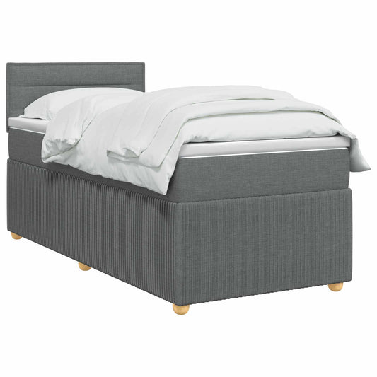 Postel Boxspring S Matrací S Čelo Tmavě Šedá 90 X 200 Cm Textil