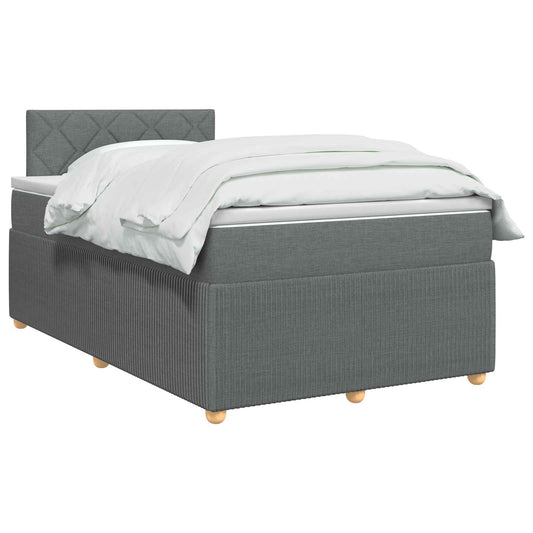 Postel Boxspring S Matrací Tmavě Šedá 120 X 200 Cm Textil