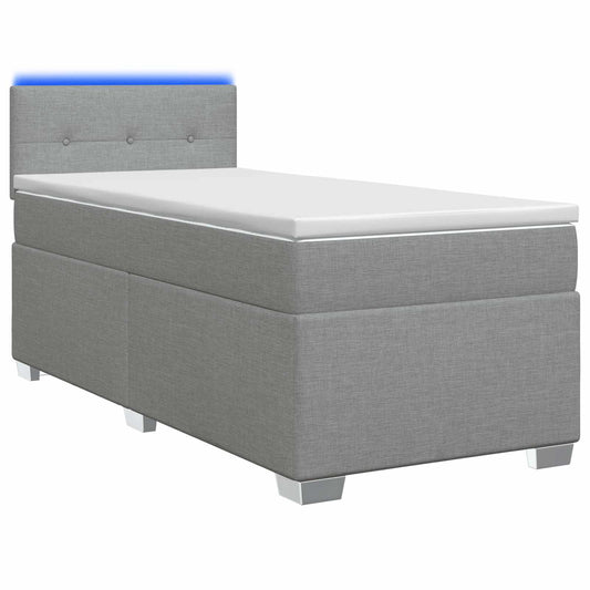 Box Spring Postel S Matrací A Led Jednoduchý Textil