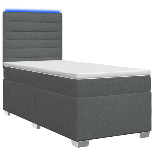 Box Spring Postel S Matrací A Led 90 X 190 Cm Textil