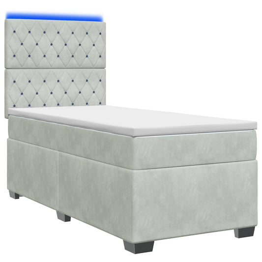 Box Spring Postel S Matrací A Led 90 X 190 Cm Samet
