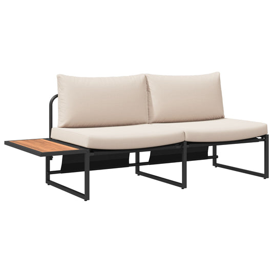 2-Místná Zahradní Pohovka S Taupe Polštáři