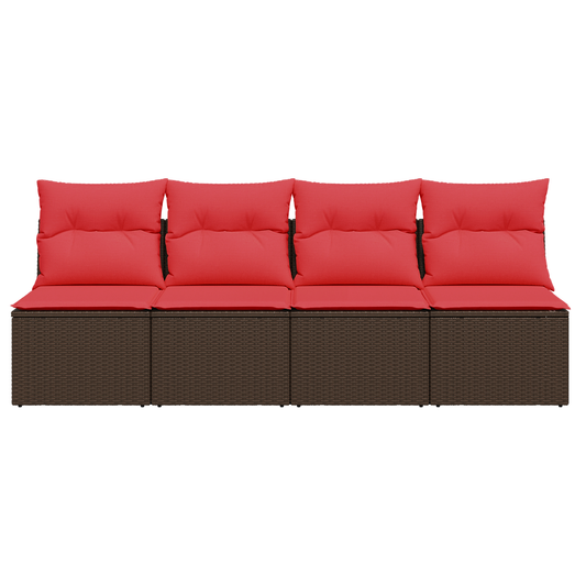 | Zahradní Sofa | S Polštářem Hnědá 227 X 62 X 69 Cm Polyratan
