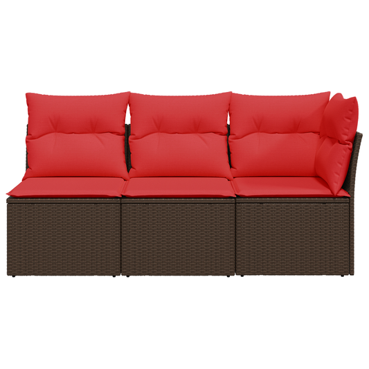 | Zahradní Sofa | S Polštářem Hnědá 172 X 62 X 69 Cm Poly Ratan
