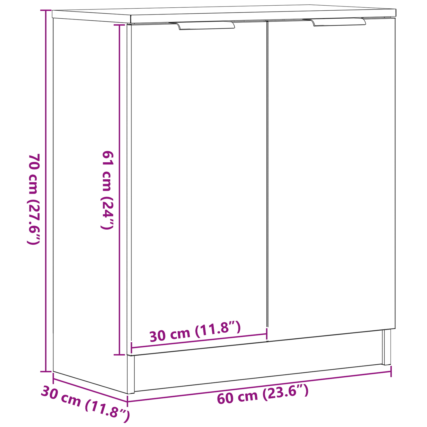 Servírovací Skříň Černý Dub 60 X 30 X 70 Cm Kompozitní Dřevo