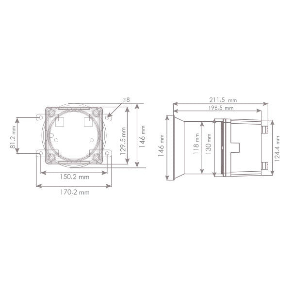 ES120 Heavy Duty klakson, kovový odlitek, 7 tónů, 85-250 V AC/DC