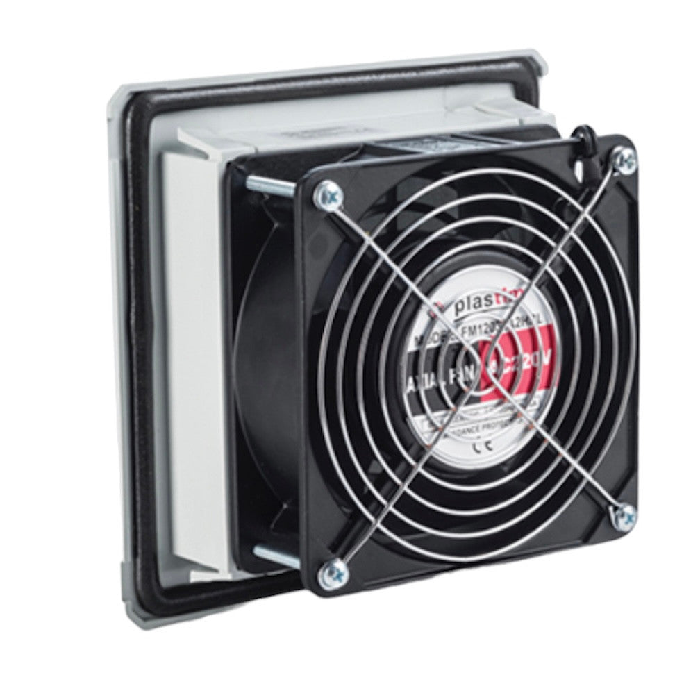 Ventilátor s filtrem + svorka, 100 (140) m3/h 160x160, 230V 50/60Hz IP54 PTF1500T Plastim