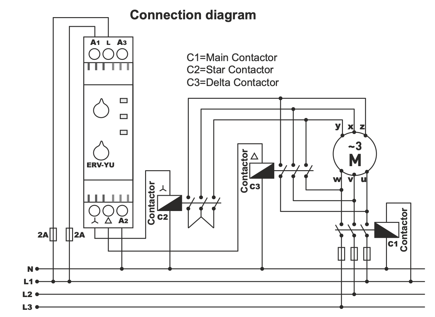 Automatický přepínač hvězda trojúhelník / Časové relé hvězda-trojúhelník
