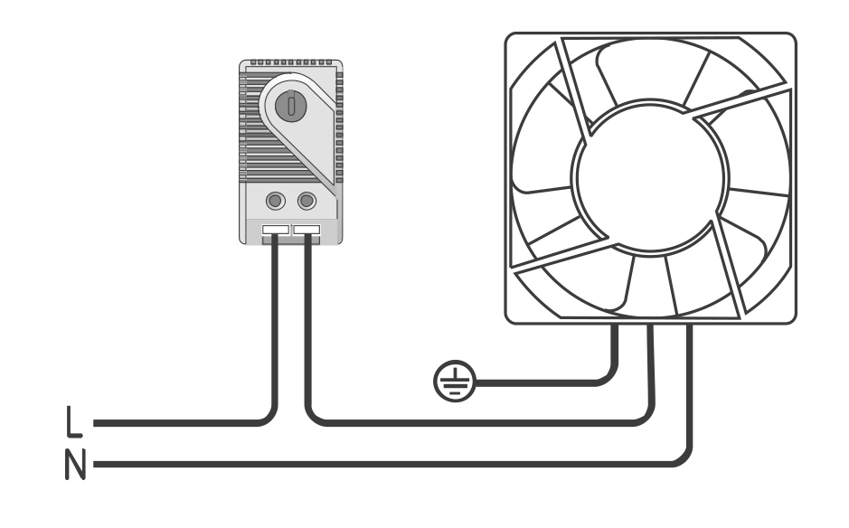 Bimetalový termostat chlazení NO zapínání, rozsah 0-60°C - spínače teploty