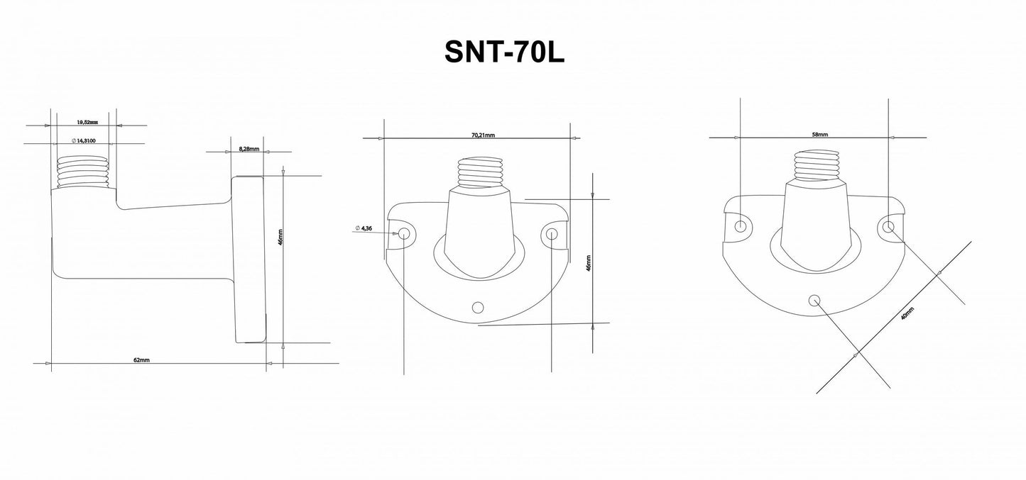 Montážní konzola ABS / montážní úhelník / nástěnná konzola pro signalizační sloupky