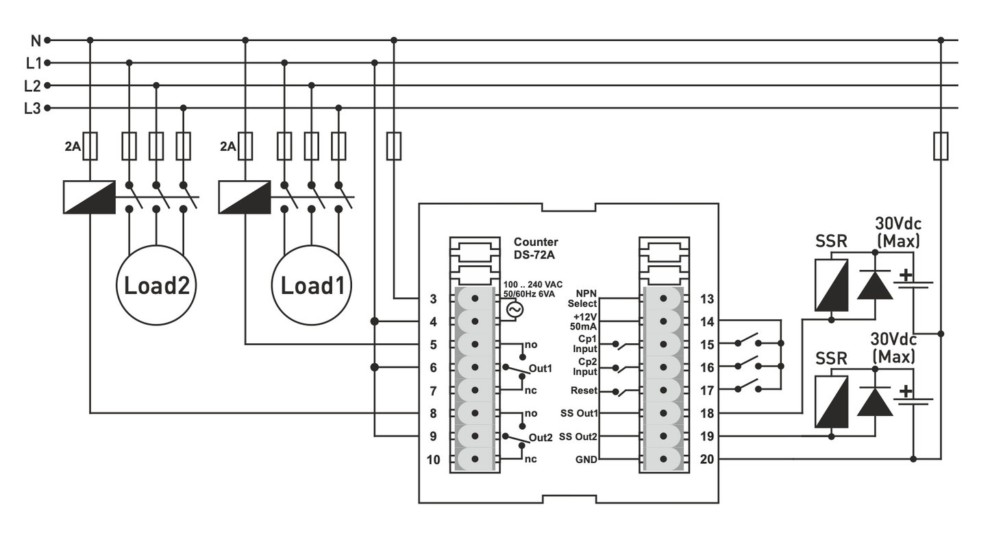 Elektronické počítadlo pulzů / Počítadlo impulzov + -