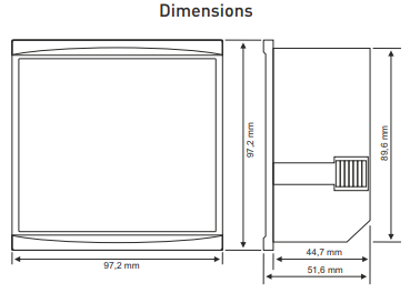 DJ-V96T Voltmetr panelový  digitální třífázový vestavný pro AC