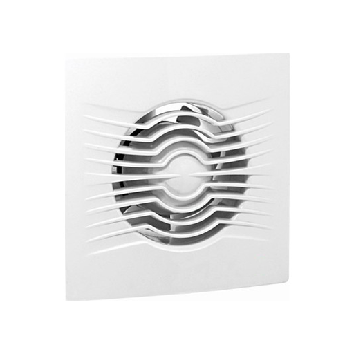 ARS- bÍlý nástěnný axiální koupelnový / WC ventilátor bílý s mřížkou tichý 100mm,  90 m3/h, 340041