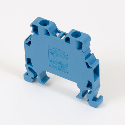 ONKA 2,5mm2 Šroubová kolejnicová spojka svorkovnice Terminál na DIN lištu 2-vodičová modrá, 1010015