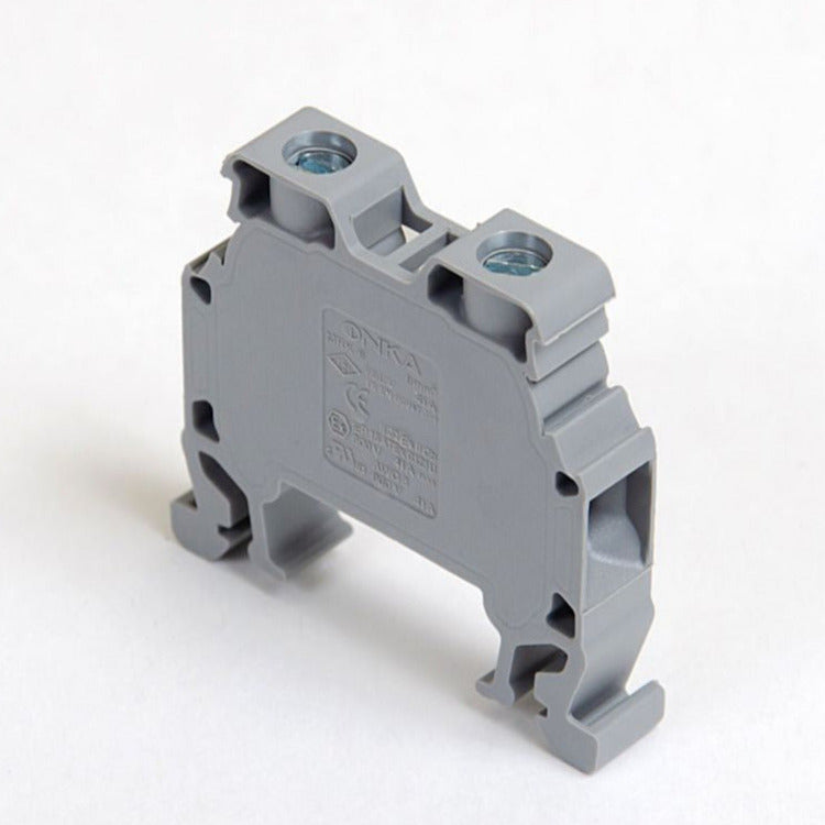 ONKA 6mm2 Šroubová kolejnicová spojka svorkovnice Terminál na DIN lištu 2-vodičová šedá, 1010032