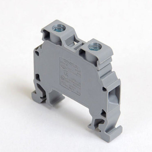 ONKA 6mm2 Šroubová kolejnicová spojka svorkovnice Terminál na DIN lištu 2-vodičová šedá, 1010032