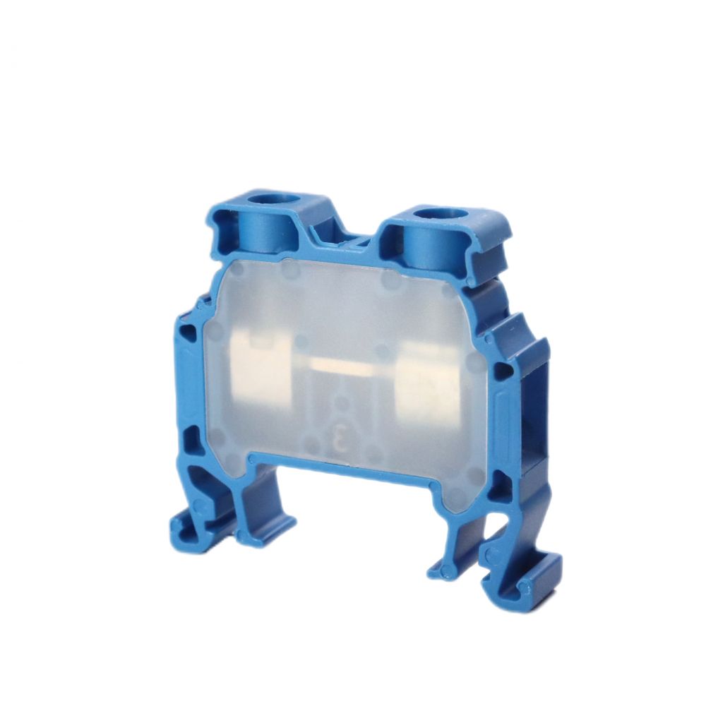 ONKA 6mm2 Šroubová kolejnicová spojka svorkovnice Terminál na DIN lištu 2-vodičová modrá, 1010035