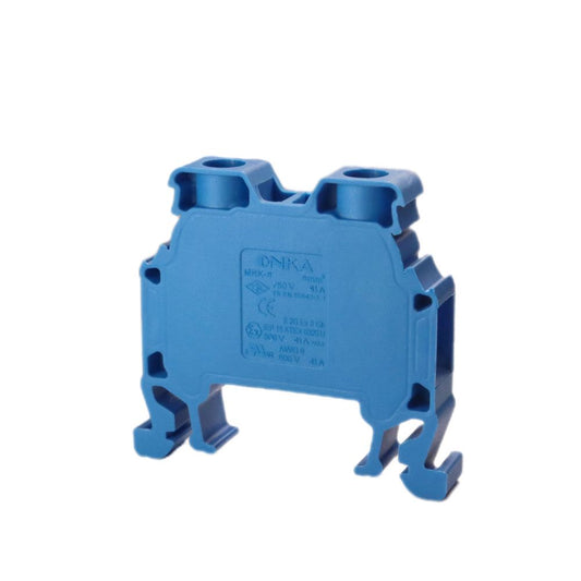 ONKA 6mm2 Šroubová kolejnicová spojka svorkovnice Terminál na DIN lištu 2-vodičová modrá, 1010035