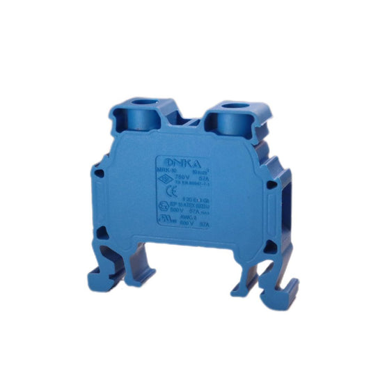 ONKA 10mm2 Šroubová kolejnicová spojka svorkovnice Terminál na DIN lištu 2-vodičová modrá, 1010045