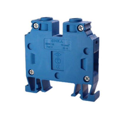 ONKA 16mm2 Šroubová kolejnicová spojka svorkovnice Terminál na DIN lištu 2-vodičová modrá, 1010055