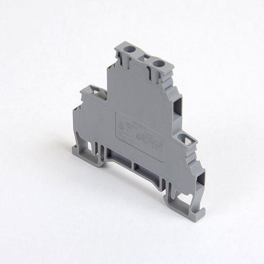 ONKA 2.5mm2, 2 patrová Šroubová kolejnicová spojka svorkovnice Terminál na DIN lištu 4-vodičová šedá, 1010332