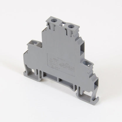 ONKA 4mm2, 2 patrová Šroubová kolejnicová spojka svorkovnice Terminál na DIN lištu 4-vodičová šedá, 1010368