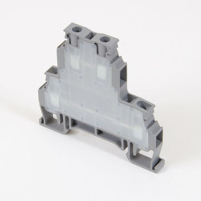 ONKA 4mm2, 2 patrová Šroubová kolejnicová spojka svorkovnice Terminál na DIN lištu 4-vodičová šedá, 1010368