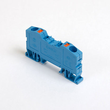 ONKA 6mm2 pružinová kolejnicová spojka svorkovnice Terminál na DIN lištu 2-vodičová modrá, 1020037