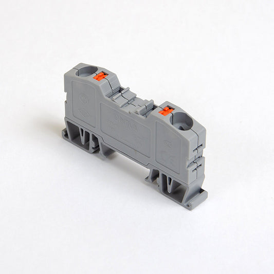 ONKA 10mm2 pružinová kolejnicová spojka svorkovnice Terminál na DIN lištu 2-vodičová šedá, 1020044