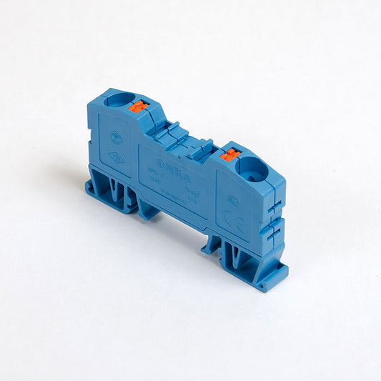ONKA 10mm2 pružinová kolejnicová spojka svorkovnice Terminál na DIN lištu 2-vodičová modrá, 1020047