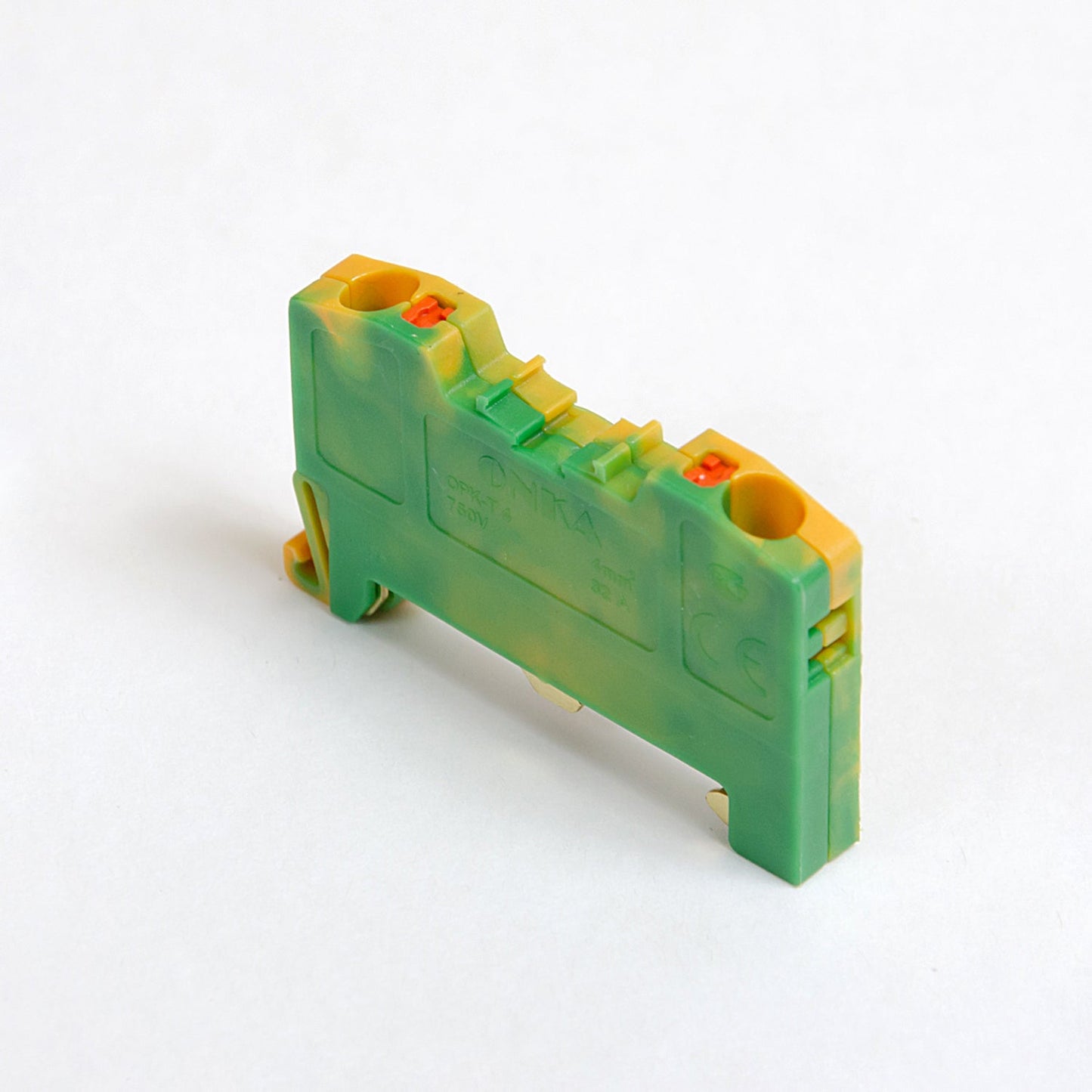 ONKA 4mm2 PE pružinová kolejnicová spojka svorkovnice terminál na DIN lištu 2-vodičová šedá, 1020299