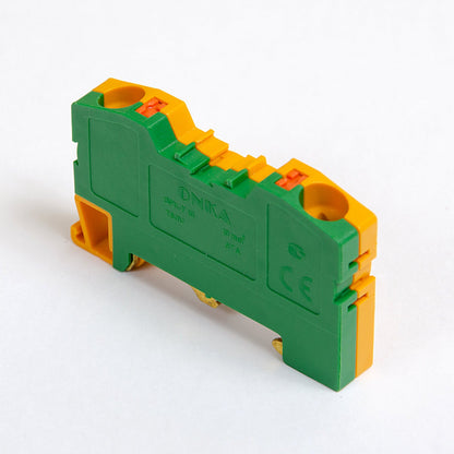 ONKA 10mm2 PE pružinová kolejnicová spojka svorkovnice terminál na DIN lištu 2-vodičová šedá, 1020300