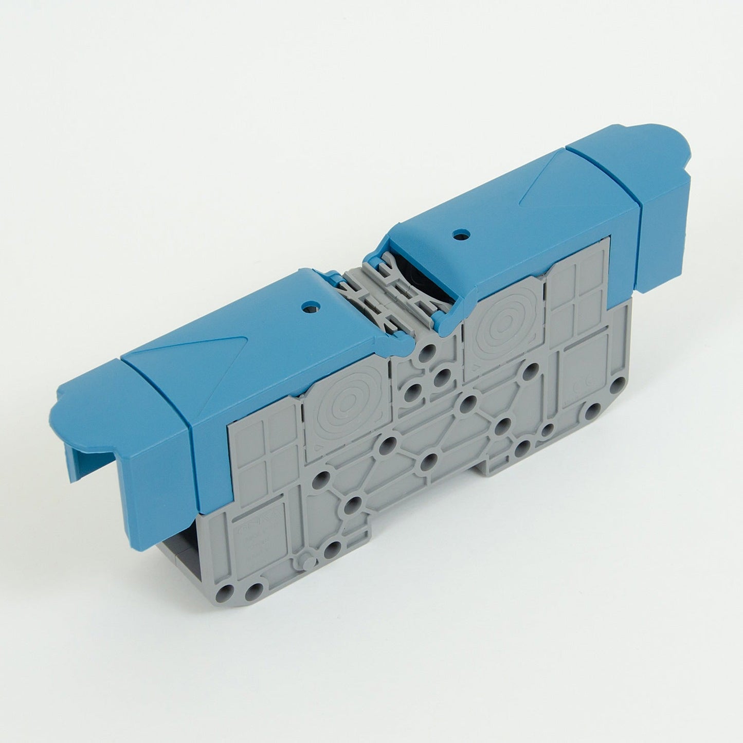 ONKA 70mm2 M8 Šroubová kolejnicová spojka svorkovnice terminál na DIN lištu s ochranným krytem, modrá, 1030048