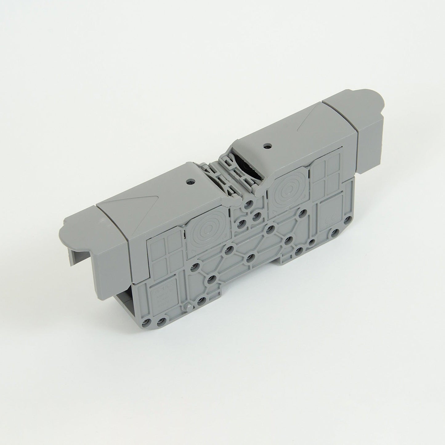 ONKA 95mm2 M8 Šroubová kolejnicová spojka svorkovnice terminál na DIN lištu s ochranným krytem, šedá, 1030059