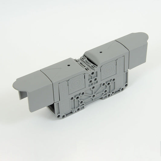 ONKA 120mm2 M10 Šroubová kolejnicová spojka svorkovnice terminál na DIN lištu s ochranným krytem, šedá, 1030073