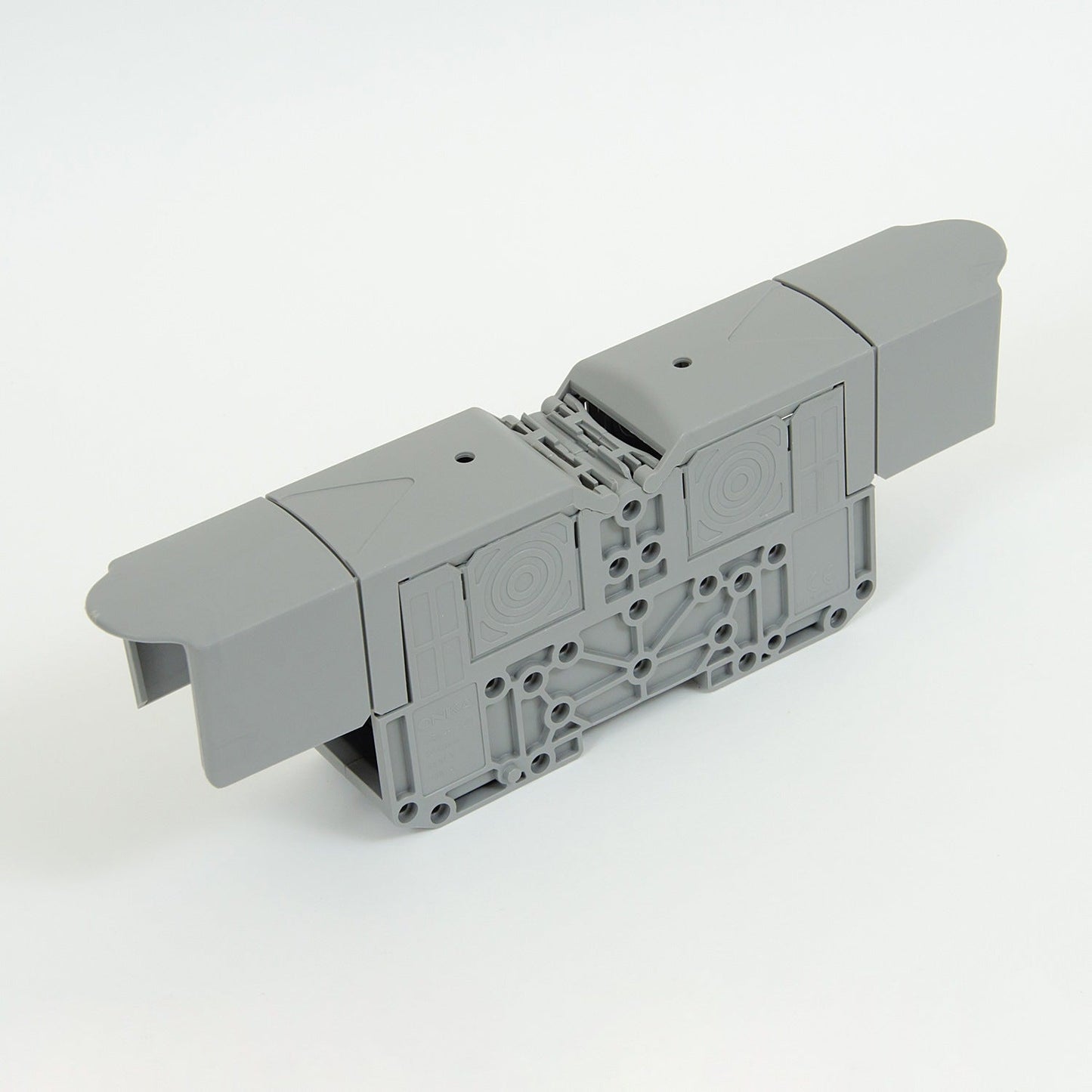 ONKA 120mm2 M10 Šroubová kolejnicová spojka svorkovnice terminál na DIN lištu s ochranným krytem, šedá, 1030073