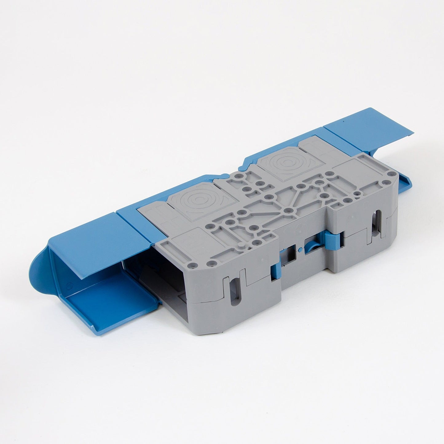 ONKA 120mm2 M10 Šroubová kolejnicová spojka svorkovnice terminál na DIN lištu s ochranným krytem, modrá, 1030076