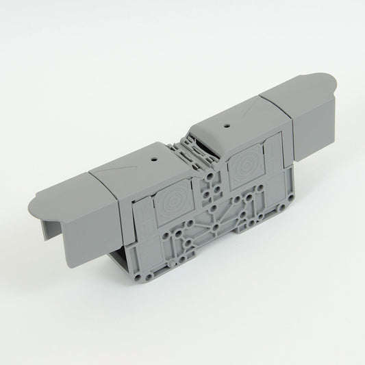 ONKA 150mm2 M12 Šroubová kolejnicová spojka svorkovnice terminál na DIN lištu s ochranným krytem, šedá, 1030088